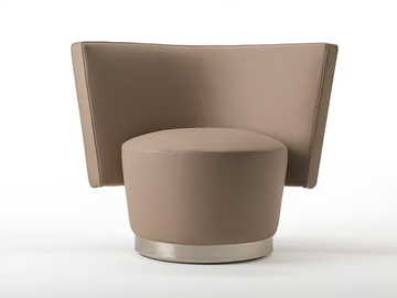 ANGIE - Swivel leather armchair with removable cover by Siwa Soft Style - view 2